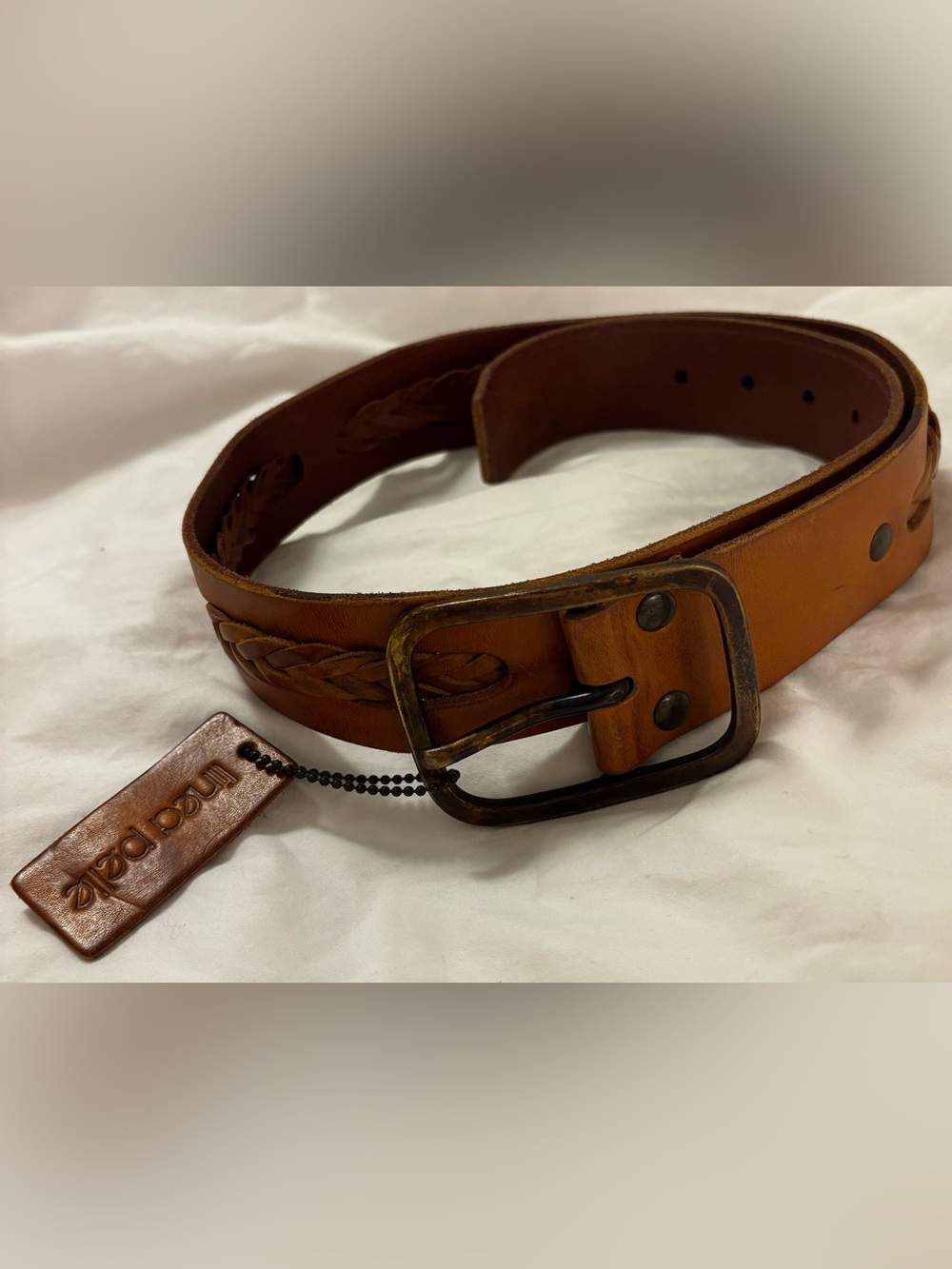 Linea Pelle Genuine Women’s Brown Leather Belt Size Medium NWT